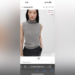 MANGO 
100% wool cotton turtleneck top